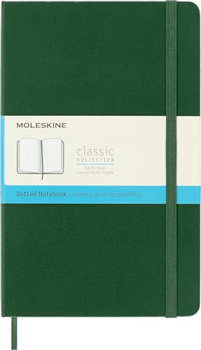 Moleskine Classic Notebook, Taccuino con Pagine Puntinate, Copertina Rigida e Chiusura Elastica, Formato Large 13 x 21 cm, Colore Verde Mirto, 240 Pagine