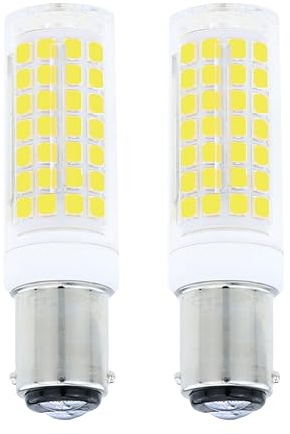 Lamsky Ba15d led Light Bulb 7.5W,B15 Double Contact Bayonet Base,120V Daylight White 6000K,75W 80W JD Type T3/T4 Halogen Bulb Replacement Bulb,Not Dimmable(2-Pack)
