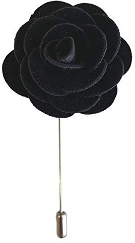 Pin de solapa de terciopelo negro hecho a mano con flor/rosa, chaqueta, ojal, ramillete, boutonniere,