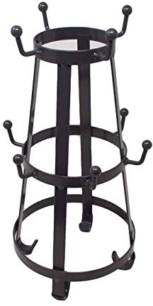 Vintage Gourmet Retro Cup Mug Tree Holder Nostalgia Dark Grey (10 Mugs)