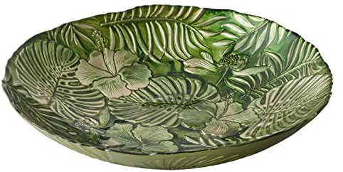Anton Studio Designs – Cuenco de Vidrio Tropical - Diámetro 32.5 cm - Tazón Decorativo Multicolor Para la Decoración del Hogar y de Fiestas.