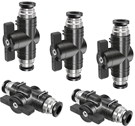 5 piezas Conector neumático Válvula de bola neumática álvula de Bola Neumática Válvula Manual Neumática Puede Controlar la Apertura y el Cierre del Fluido para Herramientas Neumáticas (8mm)