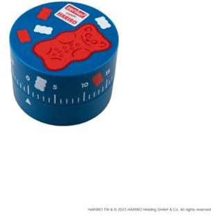 Zenker meets Haribo Küchentimer 60 Minuten – 1 Stunde Timer zum Kochen & Backen – Küchenwecker im Haribo Goldbär-Design, Blau/Rot/Weiß, 46522