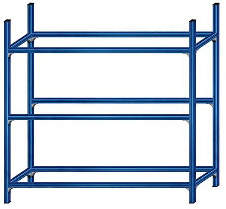 SCHMIDT security tools Getränkekistenregal 200x208x38cm Kastenregal Aluminium Blau Getränkeregal Getränkeständer