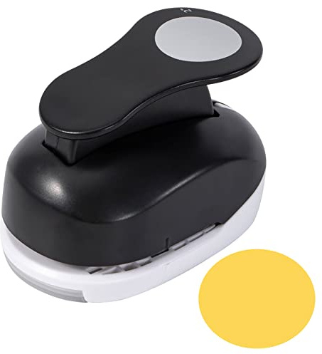 Katfort Stanzer, 5,1 cm, Kreisstanzer für Papierbastelarbeiten, Karton, Markenetikett, Geschenkverpackungen, Grußkarten und Sammelalben, Schwarz