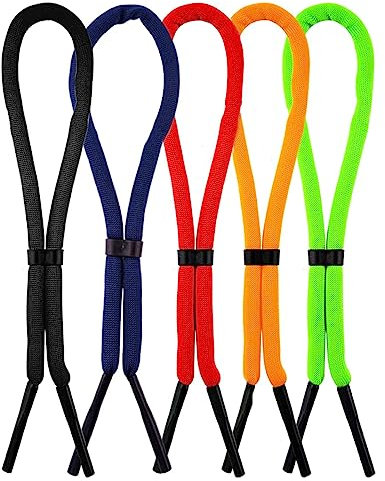 5 Pezzi 34cm Cinturino per Occhiali Galleggianti, Cinturino per Occhiali Porta Occhiali da Sole Anti-smarrimento Cinghie per Occhiali per Sport Acquatici Canottaggio Kayak Surf Uomo Donna