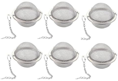 Bolas Infusor, Bolas De Infusor De Colador De Té, Colador De Té Esférico, Acero Inoxidable Colador De Té, Filtro De Té De Malla Fina Con Cadena, Bolas Infusoras Para El Té, Infusor Te De, 6pc