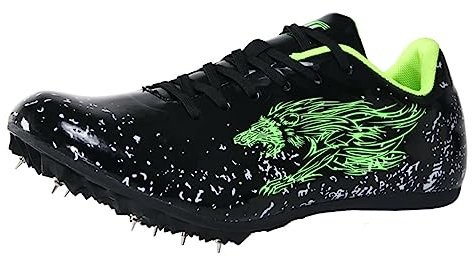 Unisex Leichtathletikschuhe Spikes Leichtathletik 8 Nägel rutschfeste Jugendsportschuhe mit Spikes und Sprint Herren Kinder und Damen,Schwarz,38