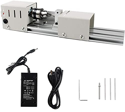 Tornio 96W, lucidatrice per Perline, Piccolo tornio per Legno per la Lavorazione del Legno da Tavolo, fresatura Fai-da-Te lucidatura Set di Utensili per Perline di Buddha, tornio per Legno a velocità