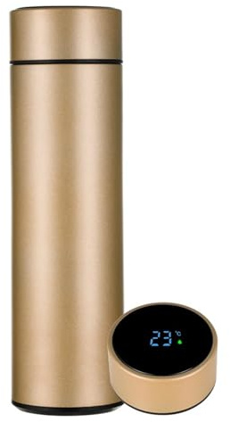Gourde Isotherme 500ml, Bouteille Isotherme Inox, Mug Isotherme Etanche de Voyage(Or)