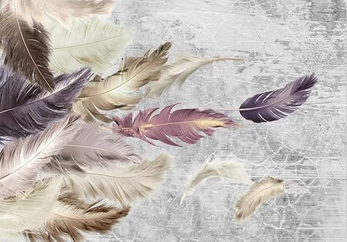 Papel Pintado Pluma De Cemento Vintage Mural Papel Tapiz 3D Moderno Fotomurales -331786 350x250cm