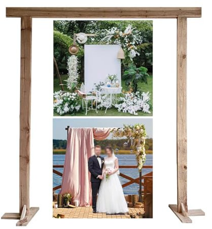 Arch De Boda Cuadrado Madera, Decoraciones De Boda Rústicas Ceremonia Soporte De Fondo para Cabina De Fotos Fiestas Cumpleaños Interior Exterior Decoraciones De Jardín (Size : H200cm X W100cm)