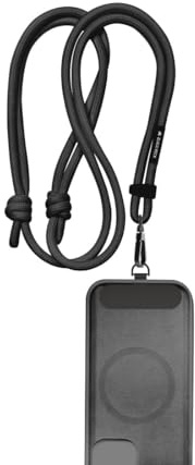 Black Rock Handykette, universal, Handyband zum Umhängen | Handy Lanyard schwarz, verstellbar, mit Metall Karabiner
