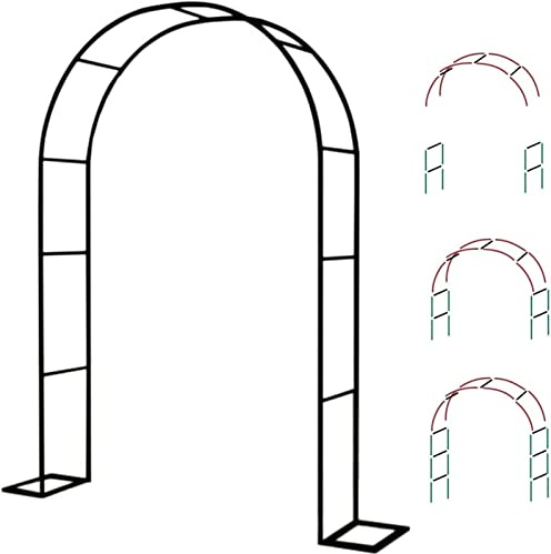 Arche de Jardin,Treillis de Arceau de Mariage,Jardin Archway Résistant aux intempéries for Plantes grimpantes,Robuste et Facile à Installer,avec Socle,Noir/Blanc/Vert,350x220x40CM