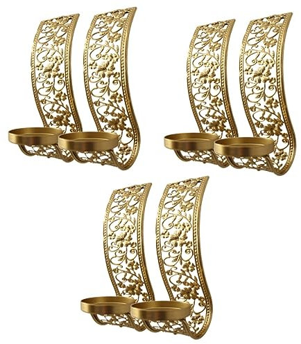 IMIKEYA 6stücke Teiliges Metall Wandkerzenhalter Im Mittleren Stil Dekorativer Wandkerzenhalter Kreativer Kerzenständer Für Romantische Abendessen Und Stilvolle Wohnraumgestaltung