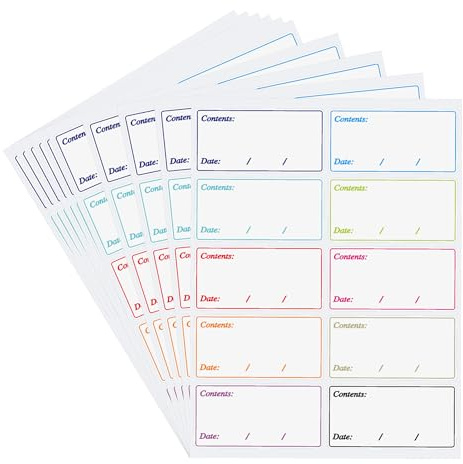 Hylabelest Deutsch Abnehmbare Gefrieretiketten Haushaltsetiketten (60x30mm Farbig) Selbstklebende Kühlschrank Etiketten, Datum Etiketten,Universale Etiketten für Küche Marmelade