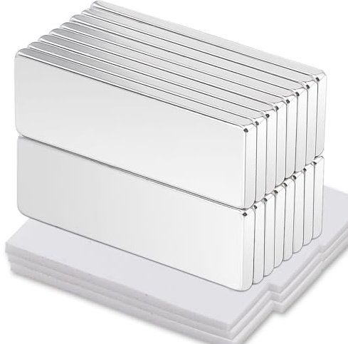 16 Stück Neodym Magnete Extra Stark, 30x10x2MM Magnete Stark mit Selbstklebender Rückseite,Starke Magnete Rechteckig Magnet Stark für Whiteboard Küchen, Büros