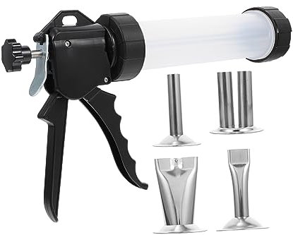 Amosfun Manual Sausage Stuffer Machine Handheld Sausage Filling Tool Stainless Steel Tube for Home Cooking and BBQ Enthusiasts Easy to Use and Meat Filling