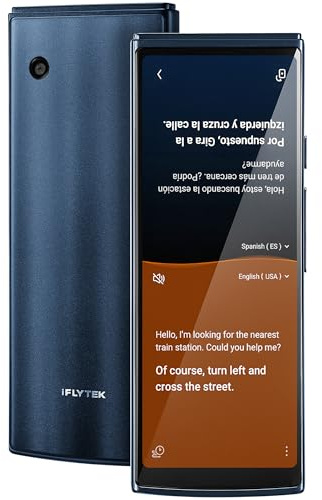 iFLYTEK AI Language Translator Device — 60 Languages, Real-Time Split-Screen & Two-Way Instant Voice Translation, 18 Offline Packs, 2-Year Global Data for K-12 Education, Business, Travel