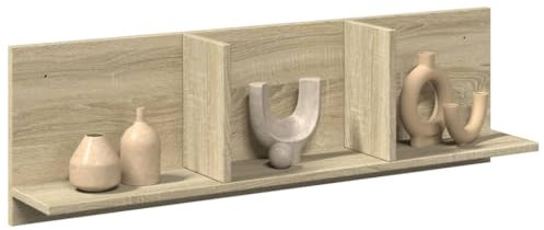 homiuse Schweberegal für Wohnzimmer Sonoma-Eiche 100x16,5x30 cm Holzwerkstoff Wandregale Reichlich Stauraum Bücher Hängeregal Platzsparend Schlafzimmer Badmöbel Regal zur Präsentation