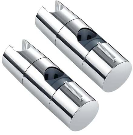 NCZCDZSW Duschkopfhalterung 2 Stück Universal Duschhalterung 19-25 mm Verstellbarer Duschbrause Halterung 45° Drehbar Handbrause Halterung ABS Verchromt Brausehalter Duschkopfhalter für Duschstange