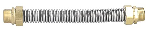 Tuyau Flexible 6 Points en Acier Inoxydable de 25 Cm avec Raccords en Cuivre pour CVC, Chauffe-eau, Connecteurs Solaires – Tuyau Métallique DN20 pour Ventilo-convecteurs
