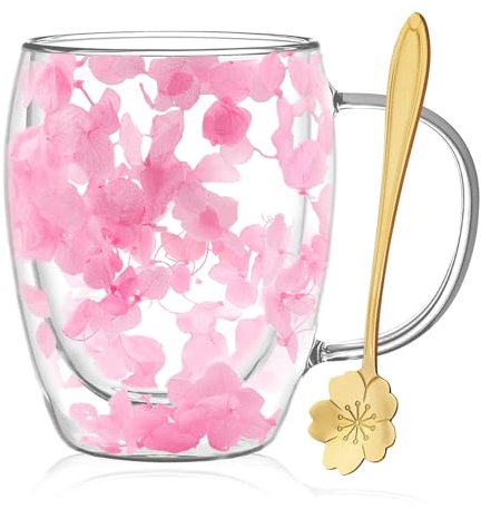 Schöne Trockene Blume Doppelwand Glas Kaffeetasse Herbst Teetasse Mit Griff Isoliert Hitzebeständig Weihnachten Geburtstag Geschenk Für Frauen Beste Freundin Lehrer Mutter Geschenk Neues Zuhause