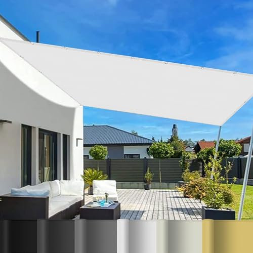 Vela Ombreggiante Quadrata 2 x 5 m Protezione UV Rete Ombreggiante Tenda in Poliestere per Esterno, Giardino e Terrazza, Piscina, Bianco