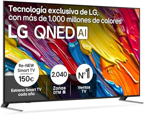 LG 75QNED84A6C - TV 75, QNED 4K, Smart TV, WebOS 25, Super Upscaling, Dolby Vision y Atmos, Alexa/Google Assistant, Negro