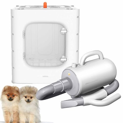 65L Pet Dryer Box, Box Automatico Per Animali Domestici Con Soffiatore D'acqua, 3 Controlli Di Temperatura, 0-30m/s Velocità Dell'aria Continua, Silenzioso E Anti-stress Per Gatti E Cani Di Piccola