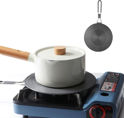 Plaque d'adaptation à induction de 28 cm, plaque d'adaptation à induction avec poignée pliable et revêtement antiadhésif, ne change pas de couleur après utilisation, adaptateur à induction pour