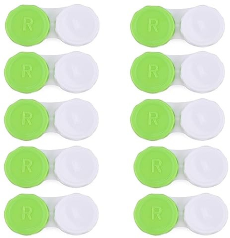 TroHollis Contact Lens Cases,Contact Lenses Case Box 50pcs Case Lenses Colored Pupils Eye Set Contact Box(Green-50pcs)