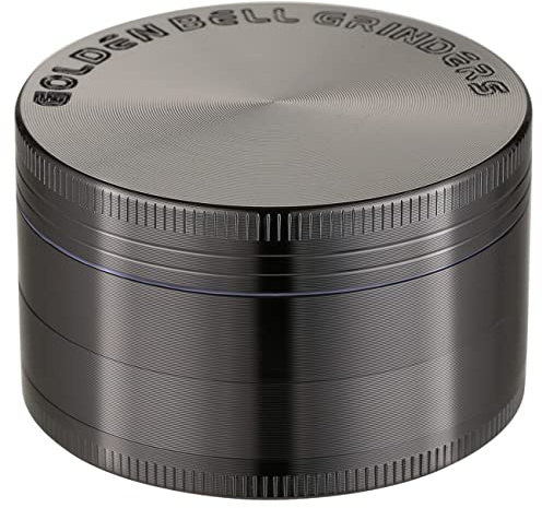 LIHAO Spice Grinder 3 Inches Zinc Alloy 4 Layers Nickle Black | 3 Chamber, With Sifter, Magnetic Top Cover