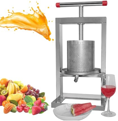 Buhelyc Prensa Manual Multiusos Acero Inoxidable para Miel y Aceite Prensa de Vino y Sidra de Frutas para Uso Doméstico (Size:2L)