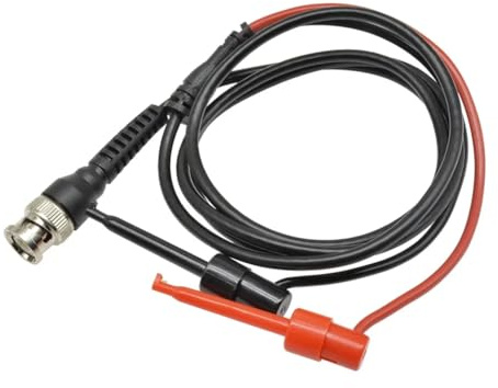 Hipzeepo P1007 Oscilloscope Test Probe Cable Lead with Dual Hook Clips BNC Male Plug Q9 Two Mini Probes 500V 5A Capacity