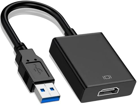 Mewneap Adaptateur USB vers HDMI, 1080p Convertisseur USB 3.0 et 2.0 vers HDMI Compatible avec Windows 7/8/10/11 MCA OS Affichage Multi Écran Vidéo Audio pour PC TV Projecteur