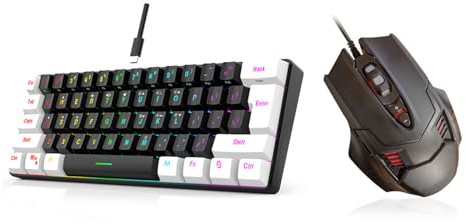 zolyet 60 kompakt spelmembrantangentbord 61 tangenter bakgrundsbelyst med avtagbar USB-C-kabel ergonomisk mekanisk känsla för kontor