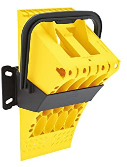 Staukasten4you Hemmschuh Bremskeil Unterlegkeil Bremsklotz Lokhen E53 mit Gleitschutz gelb mit Halterung
