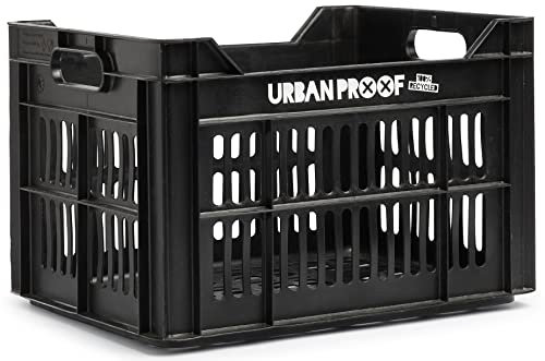 Urban Proof Recycled Bicycle Crate (recycelter Korb), 30 l, Unisex, Erwachsene, Schwarz, Einheitsgröße