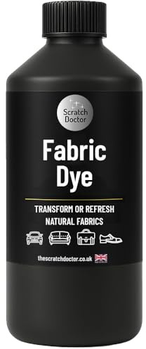 Scratch Doctor Liquid Fabric Dye Textilfarbe flüssig, einfach zu bedienende Textilfarbe für Sofas, Möbel, Kleidung, Leinwand, Schuhe, Denim und mehr (Schwarz, 500ml)