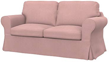 Soferia Sofabezug Kompatibel Mit EKTORP 2er-Sofa Sofaüberzug Sofaüberwurf Sofaschoner Cover Einfache Reinigung Allergiefrei Wasserabweisend Majestic Velvet Rosa