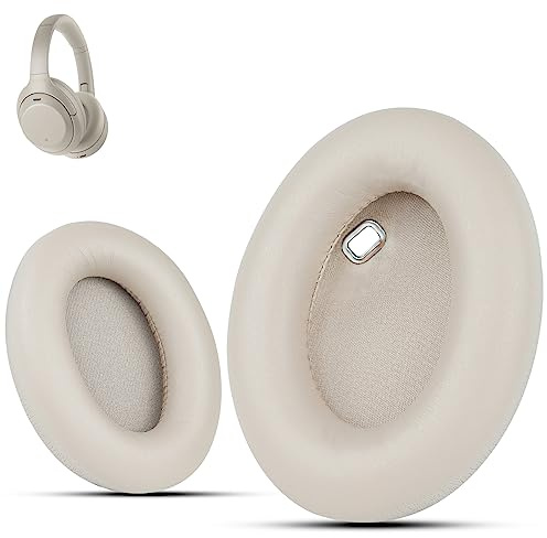 Krone Kalpasmos Ear Pads Replacement for Sony WH-1000XM4 Headphone, Premium 1000XM4 Noise Canceling Covers with Soft Protein Leather and High-Density Memory Foam, Gold
