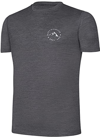 Black Crevice Merino T-shirt för män I högkvalitativ merinotröja I herr-t-shirt av 70% merinoull & 30% PES I temperaturreglerande t-shirt män I Mulesingfri skjorta för män, antracit, XL