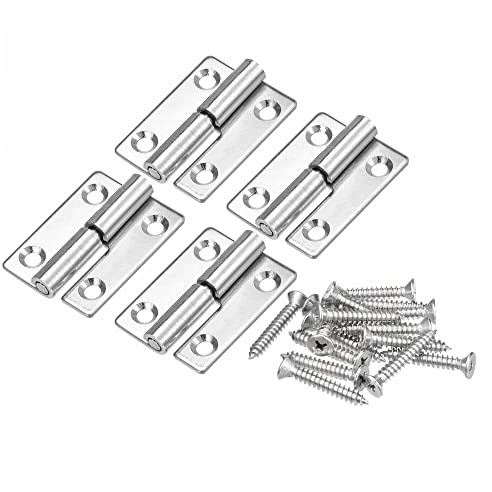 sourcing map Lift Off Hinge, 2 304 Stainless Steel Left Detachable Slip Joint Flag Hinges 4pcs