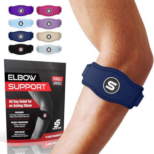 Sleeve Stars Tendinit armbågsskydd - tennisarmbågsrem och golfarmbåge, armbågsbandage för epikondylit, senavlastning och underarmstöd, 3 remmar lämpliga