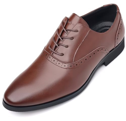 DADAWEN Homme Chaussures de Ville à Lacets Oxfords et Derbies Mariage Brogues Chaussures Brun 42