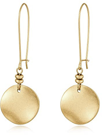 LILIE&WHITE Damen Ohrringe – Lange Hakenohrringe mit eleganten runden Anhängern – Minimalistischer und stilvoller Schmuck für jeden Anlass