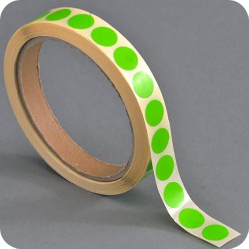 SPRINTIS Klebepunkte 13 mm, hellgrün, 1000 Stück Markierungspunkte selbstklebend auf Rolle, Punkte Aufkleber aus Papier für Büro und Lager