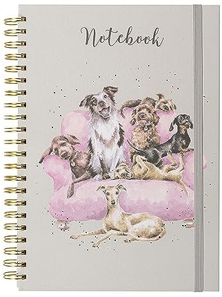 Wrendale Designs A4 Dogs Notebook - Movie Night (Grey)