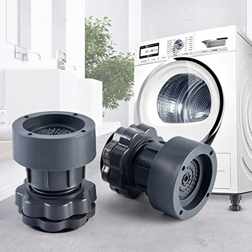 4 Stück höhenverstellbarer Waschmaschinenständer, Waschmaschine Fußpolster, Anti Rutsch Vibration Dämpfer Pads Anti Rutsch Gummi Fußpolster für Waschmaschinen, Trockner und Kühlschrank